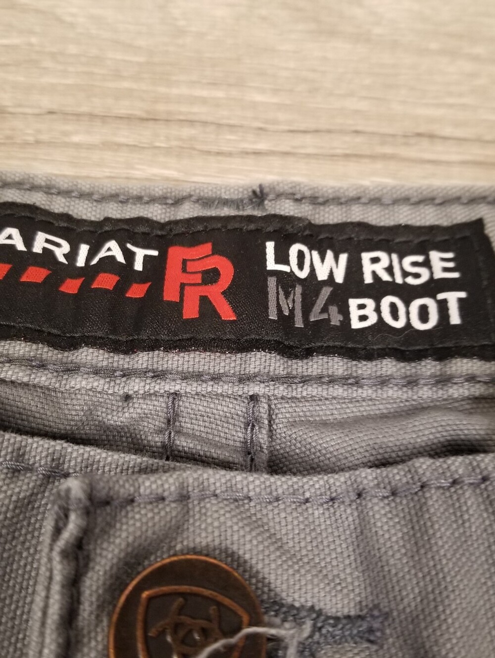 Ariat FR M4 Low Rise Boot Cut Jeans Mens 35x30 Gray Flame Resistant Work Relaxed - Picture 4 of 9